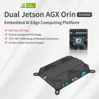 Ordinateur IA Edge 64G avec double Jetson AGX Orin 32G, PC industriel refroidi par eau, ordinateur embarqué 550 TOPS, serveur en stock