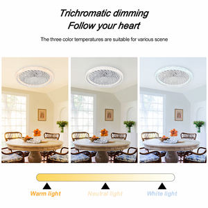 Modern White Ceiling Fan With <b>Light</b> Led Remote Control 8 Blades 18" Blade Size <b>Home</b> Office Use Ceiling Fan with <b>Light</b> - Product Image 6