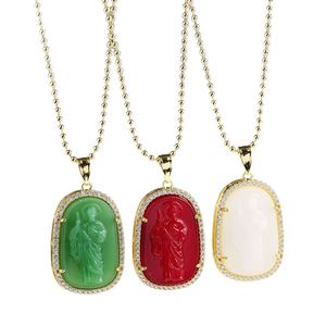 Collier Pendentif Perles Zirconium Plaqué Or Style Religieux Vintage Or/Argent Saint Jude Personnalisé Bijou Cadeau Homme Femme Fête - Product Image 5