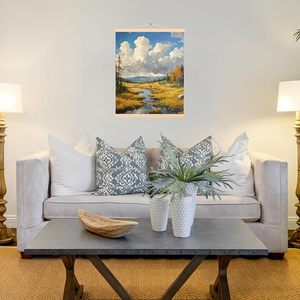 Magnetic Poster Hanger <strong>Frame</strong> Wooden Magnet Picture Hangers <strong>Frames</strong> Wide Hanging Kit for <strong>Photos</strong>, Pictures, Artwork, Maps, Brown - Product Image 3