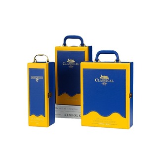 Hộp rượu vang đỏ cao cấp, gói đôi với bao bì hộp da, thiết kế phổ quát cho hai hộp Rượu vang đỏ rỗng. - Product Image 6