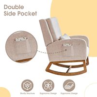 Fauteuil à bascule moderne pour allaitement, dossier haut, siège rembourré, fauteuil d'appoint latéral, chaise à bascule pour chambre d'enfant ou salon