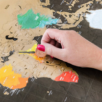Mapa Rascable de Lujo para Marcar los Países Visitados, Póster Decorativo para Sala de Estar, Mural de Papel Recubierto de Cartón, Tamaño Personalizado