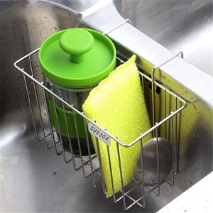 Égouttoir mural moderne en acier inoxydable 304 pour évier de cuisine, écologique, pour usage hôtelier, support de rangement pour chiffons et éponges - Product Image 3