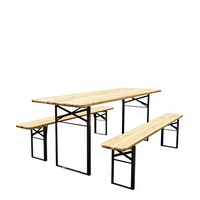 Ensemble de table et chaises pliantes de style campagnard américain en bois massif moderne avec banc pour cour et parc