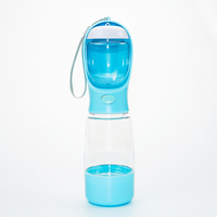 Bouteille d'eau portable 3 en 1 pour animaux de compagnie, anti-fuite, distributeur d'eau de voyage pour chien avec rangement pour nourriture et boîte à sacs à déjections intégrée