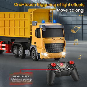 Camion de transport de conteneurs et camion benne télécommandés pour enfants, échelle 1:20, avec lumières et musique - Product Image 4