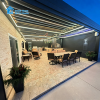 Pergola de jardin de luxe Sweet Home, imperméable, avec toit rigide en aluminium, design moderne, pour l'extérieur, avec toit à lamelles, maison d'été