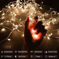 Guirlande lumineuse rideau à lumière 306 LED, 3m X 3m, 8 Modes, lumières, pour l'extérieur et l'intérieur, décoration pour jardin ou gazébo