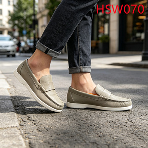 Chaussures bateau classiques en cuir pleine fleur vertes, cousues main, légères, pour la marche quotidienne, antidérapantes, pour le <span class=keywords><strong>marché</strong></span> européen HY - Product Image 2