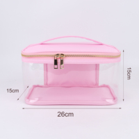 Trousse de toilette transparente imperméable grande capacité, résistante à l'usure, sac de maquillage de voyage portable, étui cosmétique transparent avec poignée