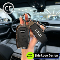 Étui pour clé de voiture en cuir, cadre en alliage de zinc, protection anti-rayures pour coque de clé Toyota, 2 boutons, 3 boutons