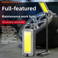 Lampe de travail LED 4000 mAh, rotation à 360 degrés, magnétique, 6000K, alimentée par énergie solaire, lampe portable avec crochet, lampe de travail multifonction