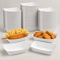 Barquette alimentaire en papier kraft biodégradable avec logo personnalisé pour frites, poulet, hot-dogs et emballages de plats à emporter