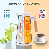 Carafe isotherme en verre pour café 1L, double paroi sous vide, écologique, sans BPA, garde au chaud/froid 24 heures, pour thé, eau, camping