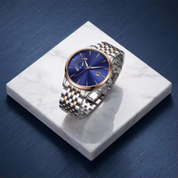 Montre à quartz pour homme multi-affichage étanche, montre de couple, affichage de la date, bracelet en acier inoxydable, emballage en boîte cadeau
