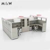M&W Factory Manufacturer Office Cubicle Divider Wood Partition Desk Fabric Room Screen Modular Cubical Office Workstation
