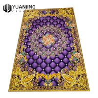 Carrelage décoratif en porcelaine dorée polie 1200x1800mm, carrelage 3D en cristal, carrelage en porcelaine à motifs floraux, carrelage 3D en patchwork