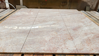 Dalles de pierre de marbre rose crème naturelle surface polie Carreaux de mur et de sol modernes comptoirs coiffeuse et table console