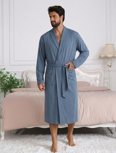 Peignoir Kimono Homme Personnalisé – Fabricant Marque Privée – Peignoir Doux ODM – Pyjama Homme en Gros – Ensemble - Product Image 3