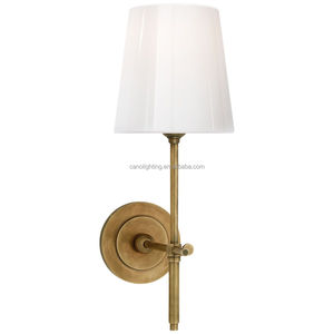 Made in China Metal Brass Linen <strong>Wall</strong> <strong>Sconce</strong> Fits Modern Bedside Table Bathroom Vanity Bathroom Decor E12 Bryant <strong>Sconce</strong> - Product Image 1