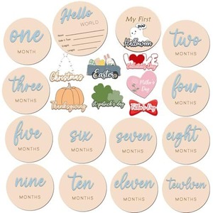 Carte de jalons de développement pour nouveau-né, panneau 'Bonjour le <span class=keywords><strong>Monde</strong></span>', accessoire photo mignon, cadeau souvenir pour bébé garçon ou fille - Product Image 5