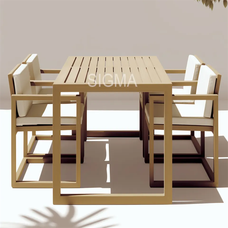 All Weather New Design Garden Furniture Set Patio Solid Teak Wooden Chair Sun Dining Round Rectangular Table 4 6 8 10 12 Person