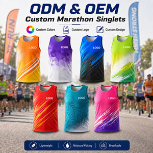 Gahumi Custom Sublimation Running Tank Top <b>Men</b> Lightweight Breathable Quick Dry Sports <b>Singlet</b> Marathon Jersey - Product Image 1