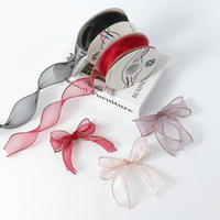 Ruban en mousseline transparente à queue de poisson de 4 cm, bord doré, pour emballage de bouquets, emballage de fleurs, ruban cadeau, fournitures pour fleuristes, vente en gros