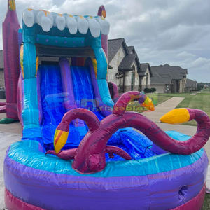 Maison de rebond commerciale pour enfants maison combo sautant pour enfants château gonflable rebondissant avec toboggan aquatique lune cavalier piscine à balles - Product Image 5