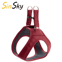 Harnais pour chat SinSky Orange personnalisé, gilet respirant en cuir pour chien, harnais anti-traction en cuir pour chien, ensemble complet