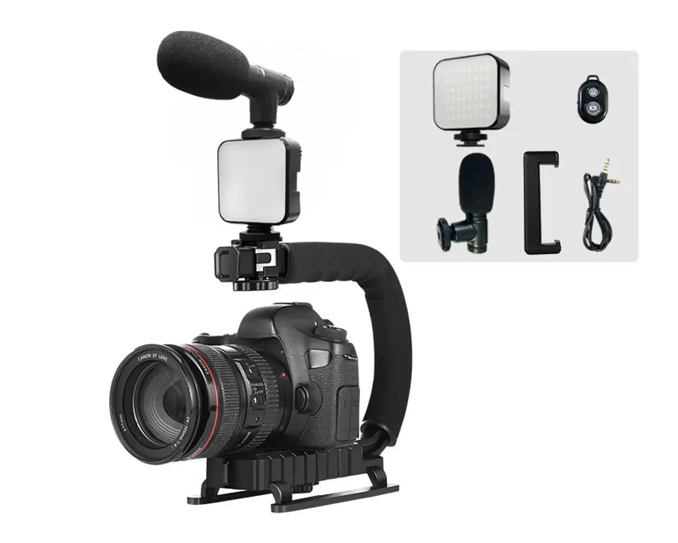 Factory Price U/C Type Portable Anti Shake Camera Stabilizer Wholesale Vlogging Studio Kits