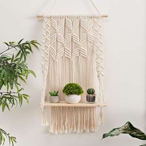 Vente à bas prix Promotion Stock fait à la main en macramé étagère Boho plante cintre macramé tenture <span class=keywords><strong>murale</strong></span> <span class=keywords><strong>tapisserie</strong></span> pour la décoration <span class=keywords><strong>murale</strong></span> de la maison - Product Image 1