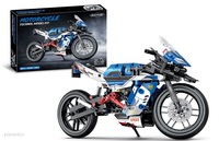 Blocs de construction de modèle de moto, jouets éducatifs STEM, jouet d'assemblage, puzzle en plastique, cadeau d'entraînement parfait pour garçon