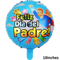 Nouveau ballon de décoration de 18 pouces pour la fête des pères en anglais, ballon en feuille d'aluminium avec cravate à barbe « Feliz Dia Papa » en espagnol, globos