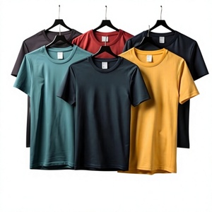 Men's Regular Fit Drop Shoulder T-shirt 100% Cotton Moisture Wicking Knitted Solid Crew Neck <b>Short</b> <b>Sleeve</b> Eco-Friendly - Product Image 5