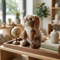 Peluche Lapin Réaliste Haute Fidélité, Jouet en Peluche Super Doux en Coton PP, Décoration Personnalisée pour la Maison, Cadeau de Marque OEM