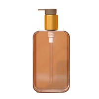 Emballage de luxe personnalisé de soins personnels carré 300 ml bouteille de shampoing pour le visage bouteille en plastique PET Transparent bouteille de pompe de Lotion pour le corps