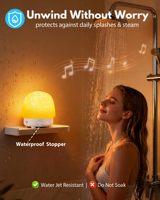 Lumière de douche LED 16 couleurs effet spa avec haut-parleur, lampe étanche, projecteur de bruit blanc et ondes océaniques, télécommande tactile pour salle de bain