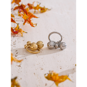 JINYOU 5358 Nouvelle Arrivée <span class=keywords><strong>Bague</strong></span> à <span class=keywords><strong>Doigt</strong></span> en Métal Boule Plaqué Or 18K Acier Inoxydable Épaisse <span class=keywords><strong>pour</strong></span> Femmes Bijoux Tendance - Product Image 5