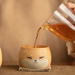 <span class=keywords><strong>Tasse</strong></span> à thé en céramique BAMBUS, style dessin animé mignon, peinte à la main, résistante aux hautes températures, motif chat, petite <span class=keywords><strong>tasse</strong></span> à thé pour les fêtes - Product Image 6