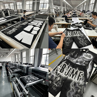 Setelan Pria Customizable dengan Desain Cetak Sepenuhnya, Kemeja Lengan Pendek dan Celana Pendek Longgar dengan Desain Flame Airbrush untuk Gaya Jalanan Urban