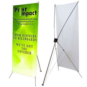 Support publicitaire portable en alliage d'aluminium Rishen Yueyi pour bannière en X, tailles 60x160cm et 80x180cm, réglable en hauteur, impression numérique pour - Product Image 1