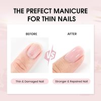 Vernis à Ongles Gel UV Rose Nude Neutre de 15ml avec Base en Caoutchouc Renforceur Nail Art Design Color Base Builder