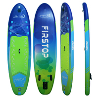 FIRSTOP SUP gonflable personnalisé LED Stand-Up Paddleboard avec kit de lumière rougeoyante Roues Pompe et kit de réparation pour les eaux de l'océan