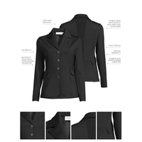 Veste de spectacle professionnelle pour femmes, coupe ajustée pour selle, tissu technique avec évacuation de l'humidité et protection UV