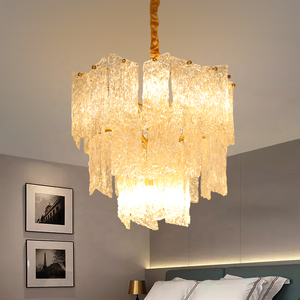 Lámpara de Araña Moderna de Cristal Ovalado para Comedor, Dormitorio o Villa, Estilo Postmoderno, Lujo Ligero, Modelo HM-GG-C-6057 - Product Image 3