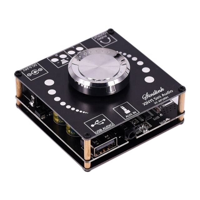 HIFI-level Blue tooth 5.0 digital power amplifier board dual-channel 2*100W stereo support U disk sound card AUX input