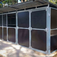 Abri pour chevaux portable robuste 2x3m, hauteur 2,2m, taille et hauteur personnalisables, construction métallique