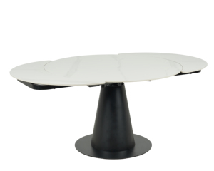 Nuovo Design Premium marmo ceramica pietra superiore in acciaio al carbonio nero gambe <span class=keywords><strong>rotondo</strong></span> estensione <span class=keywords><strong>tavolo</strong></span> da pranzo per 8 posti casa moderna tavoli - Product Image 5